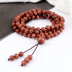 Strand Wysoka jakość 108 Mala Bransoletka Bransoletka Modlitwa 6 mm Lśniący piasek Naszyjnik Kobiety Joga Meditation Bewgle Biżuter