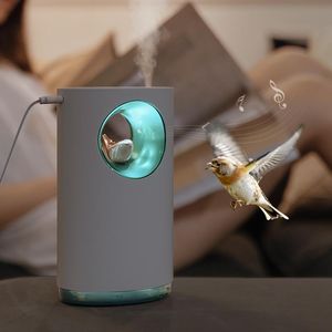 Humidifiers Music Air Humidifier Soothing Stress Relieve Nature Bird Song 400ML USB Aroma Essential Oil Diffuser Lamp Humidificador Atomizer