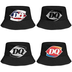 Dairy Queen DQ Eiscreme für Männer und Frauen Eimerhut coole Mode Eimer Baseballkappe Weißer Marmor Vintage alte amerikanische Flagge Plaid253y