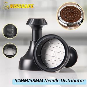 Strumenti Distributore di aghi da 54mm/58mm FoodGrad Acciaio inossidabile con profondità regolabile Manuale Caffè espresso Tamper Barista Accessori