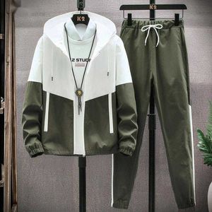 Spring New Jackets Pants Men Tracksuit Casual Hoodies Set Male Two Piece Set Hip Hop Streetwear Sports Suit