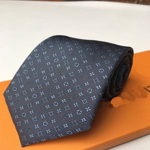 YY2023 MENS LUXURY NECKTIE Damier QuiltedTyies Plaid Designer Tie Silk Tie with Box Black Blue White 83k5＃28p1
