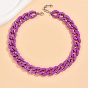 Цепочки Ayayoo Акриловая винтажная цепь Nacklace для женщин богемный коренастый пластиковый кольцо -воротнич