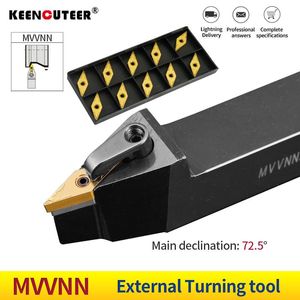 Delar MVVNN2020K16 MVVNN1616K16 MVVNN2525M16 Externt vändverktygshållare VNMG Carbide Inserts MVVNN LATH Cutting Machine Tools Set