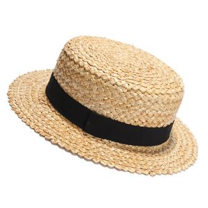 2017 Ny sommar naturlig halm solhatt för kvinnor män mode strandhattar damer platt solhat för semester y190705032922