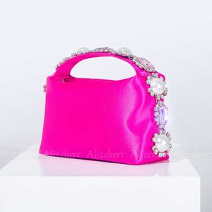 Bolsa de cetim de strass strass pérolas com designer de luxo de penas chic square embreagem bolsas de casamento festa de alta qualidade 230509