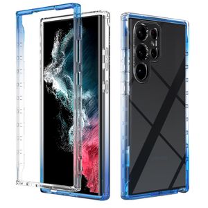 Odporne wstrząsy hybrydowe 2IN1 Kolor Gradient Clear Przypadki dla Samsung Galaxy S23 Ultra S22 Plus S21 Fe S20 Uwaga 20 Przezroczyste okładki telefonów anty-dart