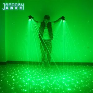 2 in 1 New High quality laser verde discoteca bar party cantante danza puntelli DJ guanti meccanici LED light239O