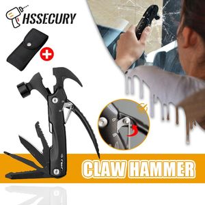 Hammer Multitool Claw Hammer Multifunktionell tång Autosäkerhet Hammers Rostfritt stålverktyg för utomhusöverlevnad Camping Hunting Vandring