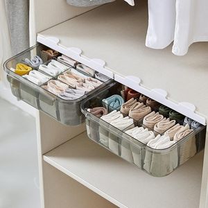 Storage Wardrobe Hanging Underwear Storage Box Under Desk Drawer Organizer for Underwear Sock Bra Clothes Selfadhesive Closet Organizer