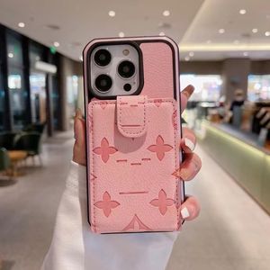 Beautiful iPhone Phone Cases 15 14 Pro Max Luxury LU Leather Card Slot Purse 18 17 16 15pro 14pro 13pro 12pro 11pro 13 12 11 X Xs Xr 8 7 Case with Logo Packing Drop Shippings