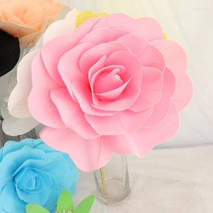 Flores decorativas 30 cm de espuma grande rosa artificial decoração de casamento com adereços de palco de decoração de casa grinaldas