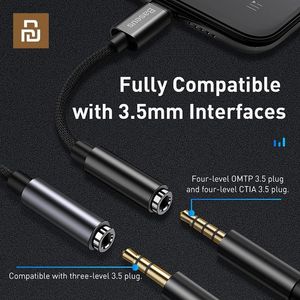 Connectors Baseus Lighting till 3,5 mm Ljudadapterkabel för iPhone 11 Pro X Xs XR 8 7 3,5 mm Jack Aux hörlurar Adapter Spliters