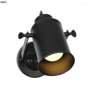 Lampy ścienne IWHD Regulowane czarne światło LED w dołu w dołu w łazience lustro loft retro lampa sconce lamparas de pared