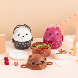 1pc Stackable Bento Box с большим утечками для утечки для господства и портативной двухслойной коробки для Hot Food Thermos Box