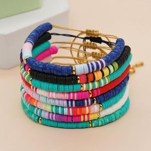 Strang Go2boho Bunter Sommer-Strand-Schmuck, schwarzer Stein, Perlenarmband, modische Freundschaftsgeschenke für Sie