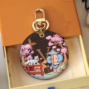 Designer Luxury Keychains Lanyards Classic Letters Old Flowers Golden Buckle Keyrings Fashion Women Bags Men Lovers Key Chains
