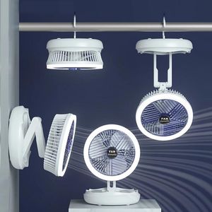 Fãs 5 em 1 Ventilador dobrável portátil LED Night Light TypeC Recarregável Telescópica Lâmpada de mesa Mesa 4 Velocidade Variável Fãs Home Office