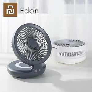 Fans Youpin Edon E808 Hängender Desktop-Ventilator, zusammenklappbar, tragbar, elektrischer Ventilator, Kopfschütteln, USB, wiederaufladbar, 4 Windgeschwindigkeiten, Touch-Steuerung