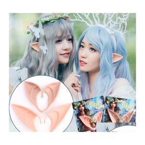 Party Decoration Angel Elf Ears Halloween Costume Masquerade Latex Soft Pointed 12Cm Prosthetic False Fake Pig Nose Cosplay Accessor Dhor6