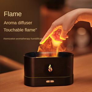 Cihazlar 240ml USB Uçucu Yağ Aroma Difüzör 7led Renk Alev Ultrasonik Nemlendirici Ev Ofis Hava Sınıf Kokusu Uyku Atomizer