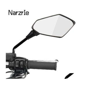 Motorcycle Mirrors 2Pcs Pair Scooter Motocross Rearview S Electrombile Back Side Convex Mirror 8 10Mm Carbon Fiber 1214 Drop Deliver Otyvx