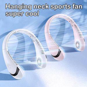 Fans Xiaomi 5000mAh hängande halsfläkt vikbar USB -uppladdningsbar bladlös Mute Neckband Fan Summer Air Cooling Fans för sport