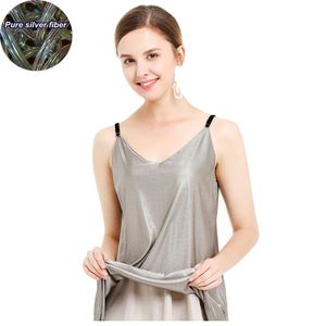 Supplies 100% Silver Fiber Conductive Slip Dress EMF/EMI/RF Blocking Faraday Fabric Antiradiation Stretchy Maternity Clothes