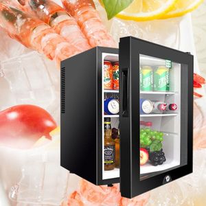 Морозильные камеры 40L Маленький холодильник одно дверной маски для чая для консервации в морозильник с прозрачными стеклянными дверями