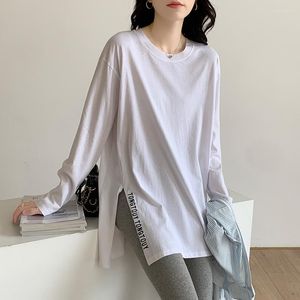 女性のTシャツ女性文字刺繍TシャツY2K服カジュアル長袖