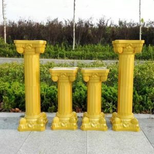 2pcs złote rzymskie kolumny modne rekwizyty ślubne dekoracyjne plastikowe filary kwiatowy pota droga stojak na imprezę impreza darmowa wysyłka