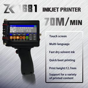 Promoção ZK1681 12,7 mm 0,5 polegada Máquina de codificação de impressora a jato de jato de jato