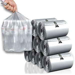 Trash Bags 1 Rolls 110 Pcs Home Heavy Load Pouch Disposable Thicken High Capacity Kitchen Bathroom Cleaning Storage Plastic Bag 230512