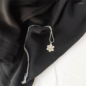 Pendant Necklaces Cute Flower Necklace For Women Simple Egg Double Sided Pattern Beads Chains Neckband Female Friends Gifts