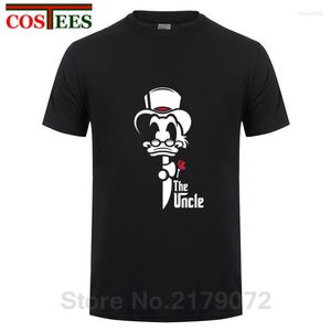 Camiseta Masculina Clássica Cartoon The Uncle Duck Shirt Masculino Adulto Donald Guys Preto Manga Curta O-neck T-shirt Personalizada Homem Roupas de Marca Menino