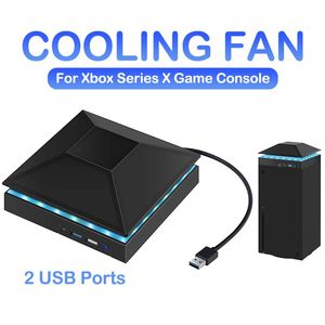 Fãs console de jogos ventilador de refrigeração para xbox série x console cooler dissipação de calor ventilador sistema de refrigeração 2usb porta carga acessórios do jogo