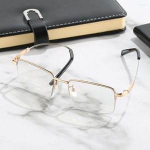 Solglasögon Metall Presbyopiska glasögon Enkel ljusfärg Byt anti-Blue Mobile Läsning