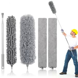 Dusters Microfiber Peather Duster rush Набор расширяемых телескопических полюсов сгибаемой шениль, промытый домашний очистка инструменты 230512