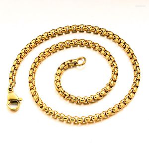 Chains 316L Stainless Steel Basic Link BOX Chain Necklace Women Men 18k Real Gold Plate DIY Jewelry Gift Accessories Width 3mm 5mm
