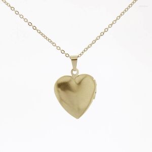 Chains Wholesale 10pc Polished Plain Heart Floating Locket Charms Pendant Women Collar Necklaces Family Memory Jewelry Gift