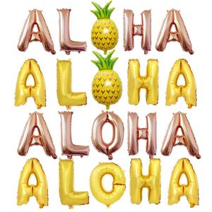 Party Decoration 1Set 16 tum Summer Hawaii Ananas Aloha Letters Foil Balloons Home Decorations Party