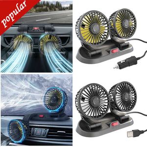 Nowy przenośny wentylator z podwójnym samochodem 360 stopnia samochód Auto Air Cooling Wentylator USB Wentylatory cyrkulacji powietrza dla ciężarówki RV