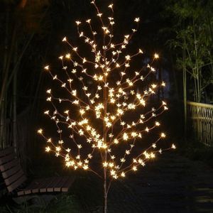 파티 장식 인공 LED 체리 꽃 가벼운 가벼운 나무 로맨틱 한 따뜻한 흰색 야외 정원 장식 조경 램프 드롭 컨칭