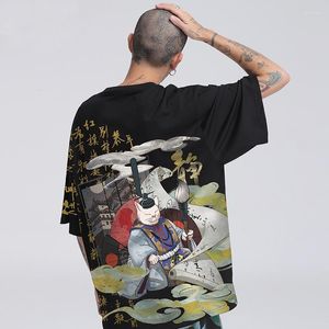 Ubranie etniczne Tradycyjne japońskie męskie koszulki Kimono Men T-shirt samuraj cosplay streetwear azjatyckie ubrania top ff2701