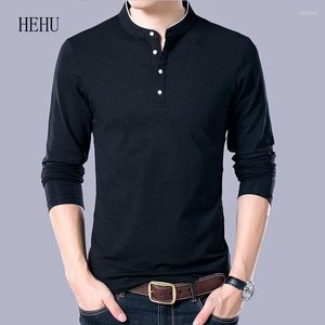 Men's T Shirts T-shirts Full Sleeve Men T-shirt Spring Autumn Clothing Casual Tops&tees Solid Color Shirt M-4XL Tshirt