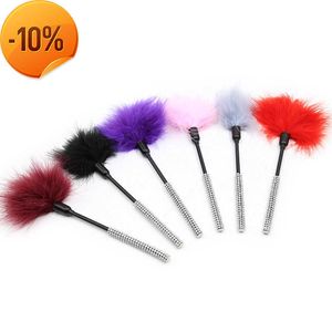 Massage 27CM Tickler Flirt Feather Whip with Rhinestone Adult Bondage Sex Toys Fetish BDSM Nipple Stimulation Products for Couples