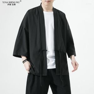 Ethnic Clothing Japanese Kimono Men Cardigan Streetwear Traditional Samurai Puls Size Haori Shirt Yukata Male Shirts