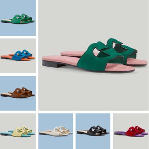 Luxury Summer Women Sandali intrecciati Scarpe Cut-out Slide Beach Flats Pelle scamosciata Walking Slip On Pantofole Ladies Casual Flip Flops EU35-43