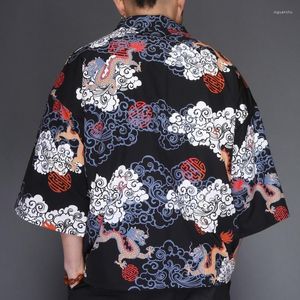 Roupas étnicas Kimono Shirt Cardigan Men Yukata Samurai mens Haori Karate Blouse de estilo japonês Ta467