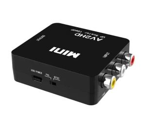 AV2HD 1080P HDTV Video Adapter MINI AV إلى HD Converter CVBS L/R RCA إلى HDTV لـ Xbox 360 PS3 PC360 مع تعبئة الحقائب